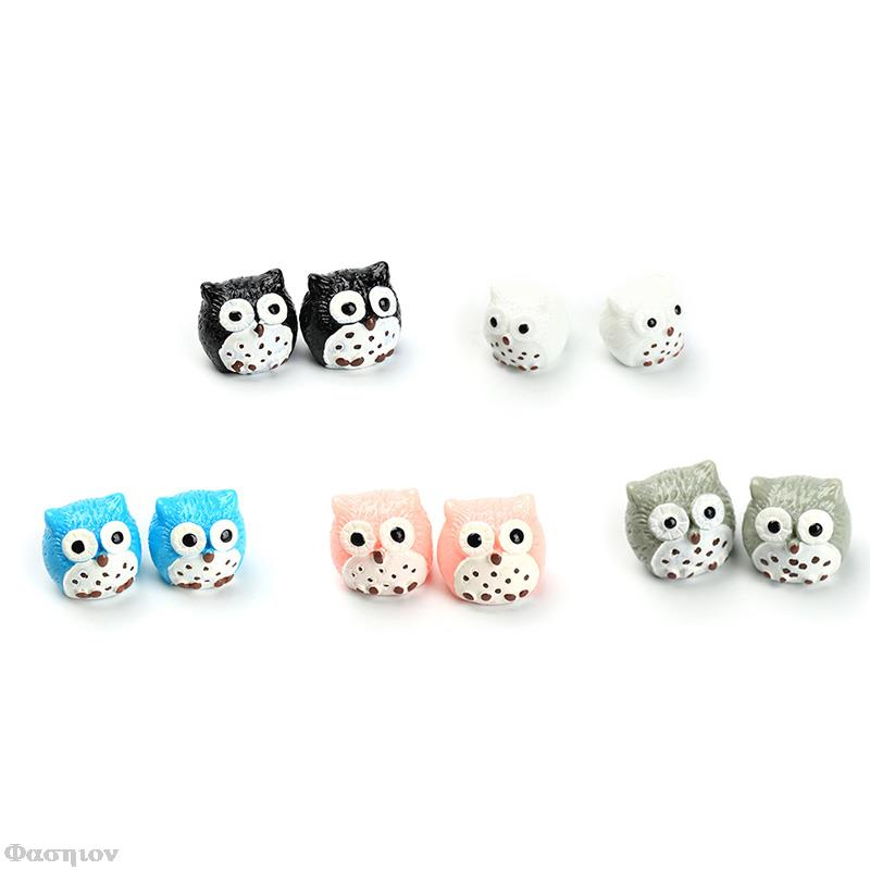 Mini Owl Figurine Crafts Miniatures Resin Owl Ornament Family Micro Landscape Decoration Figurines For Home Decor Owl Accessorie