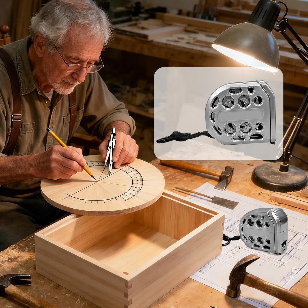 Premium Retractable Magnetic Hollow Tape Measure for Electricians Carpenters - Stainless Steel Anti-Corrosion Tool Gift