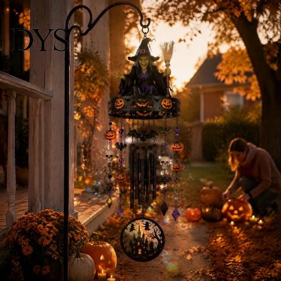 Mysterious Magic Enchantment Decor Witch Themed Outdoor Wind Chime, Healing Sound Weather Resistant Chimes, Witchy Aesthetic Garden Accessories