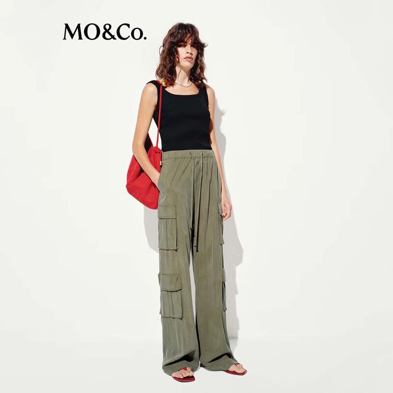 

MO&Co. Women s Matte High-Waist Cargo Pants L