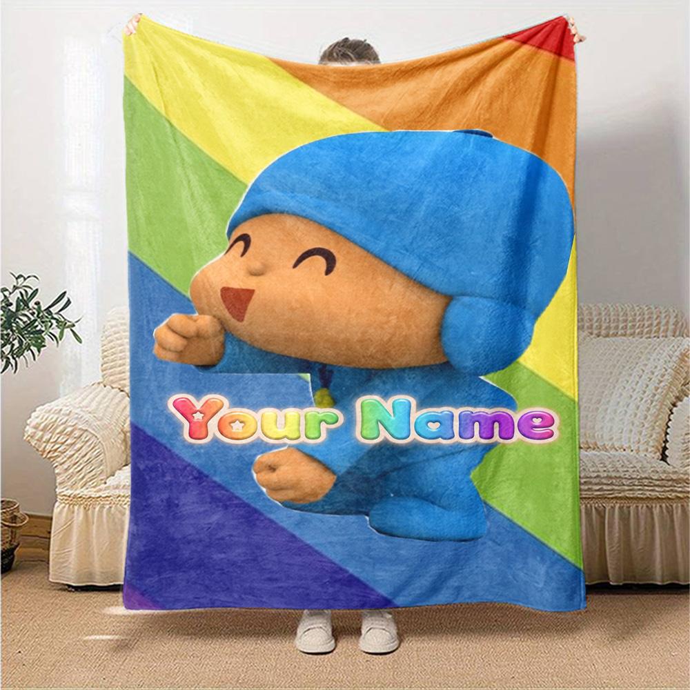 Pocoyo Personalized Text Blanket Throw Personalized Blanket Durable Comfort Throw For Sofa Seaside Office Chair Chair Four Seasons Multipurpose