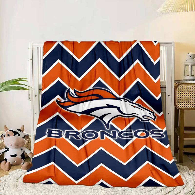 Denver Broncos Coperta Portatile/Coperta Morbida Coperta per Letto Adatta per Viaggi Campeggio Soggiorni Uffici Divani Regali per Fan
