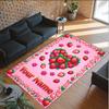 Hearts Theme Crystal Velvet Floor Rug Personalized Custom Name Text Warm Carpet Home Decoration
