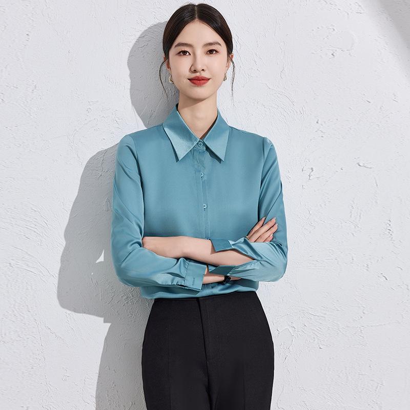 Women's High-End Professional White Shirt - Spring/Autumn 2024 Formal Workwear