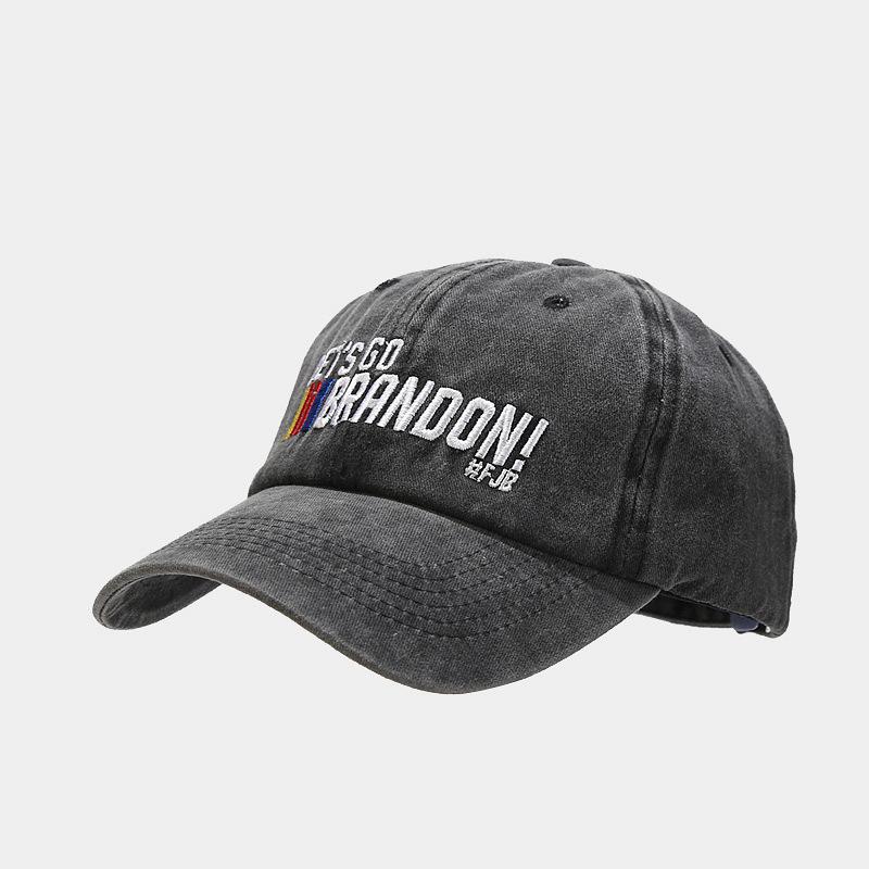 Baseball cap men's European and American washed retro embroidered cap women's outdoor travel sun protection curved brim sun hat