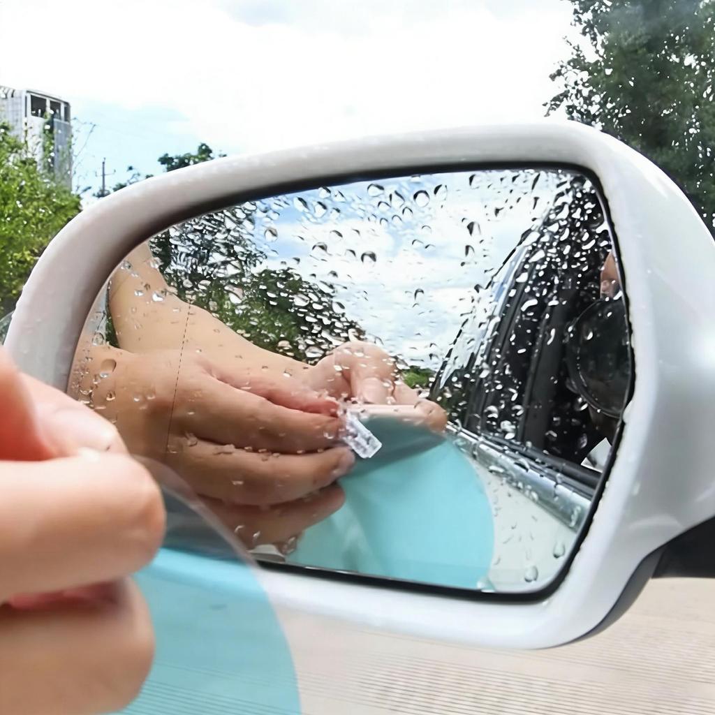 Car Rearview Mirror Film Side Window Rainproof Clear Film 2Pcs Anti Fog Window Mirror Protective Sticker Car Accessories