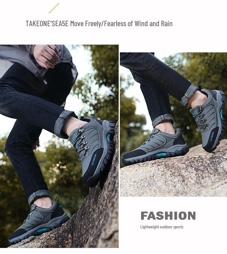 Scarpe da Trekking Basse Antiscivolo da Uomo Taglie Forti 4546 per Esterno - Calzature Resistenti all'Usura per Trekking Off-Road e Alpinismo