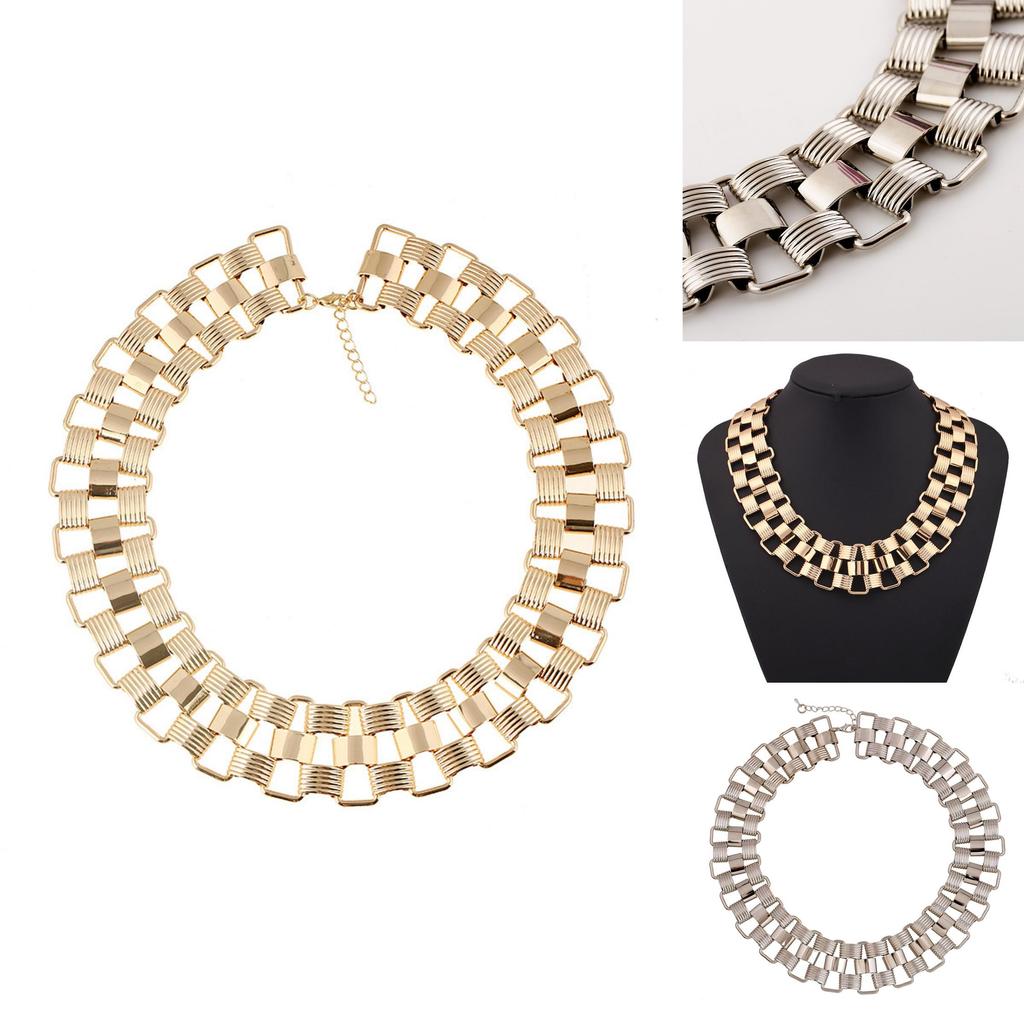 Contemporary Metal Necklace With Geometric Design And Water Chain For Men Women