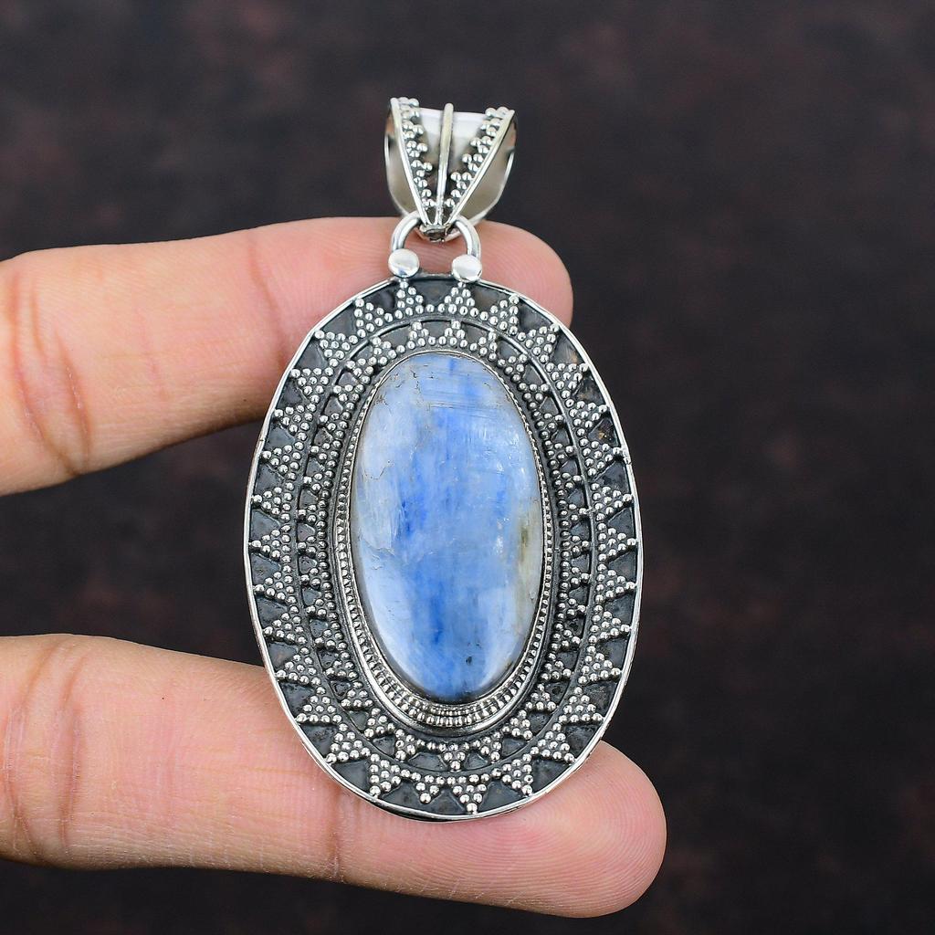 Kyanite Pendant 925 Sterling Silver Pendant Original Gemstone Jewelry Unique Pendant Gift For Her Handmade Kyanite Jewelry Vintage Pendants