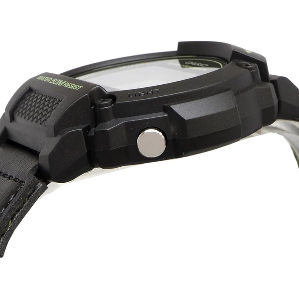 Casio Standard Digital Watch W-219HB-3AV Men's Green Velcro Fastening Band Imported Model