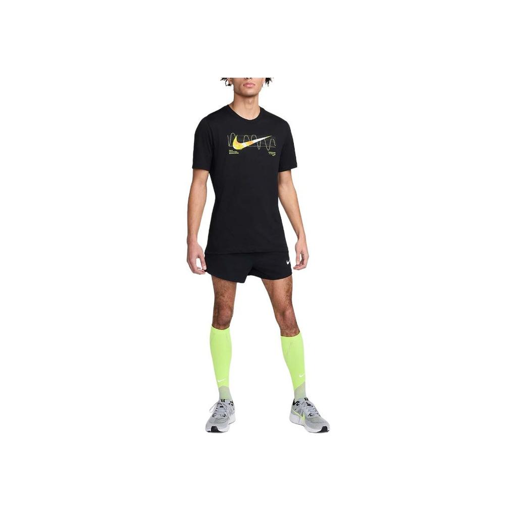 Nike Logo Letter Print Pattern Crew Neck Fitted Short Sleeve T-Shirt Men T-Shirts Black FV8390-010
