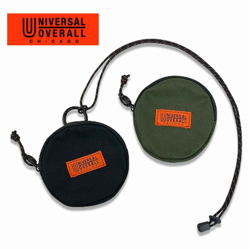 Neck pouch adjustable [Universal Overall] (round, strap) [UV498QG] Wallet, stylish, 01_BLK