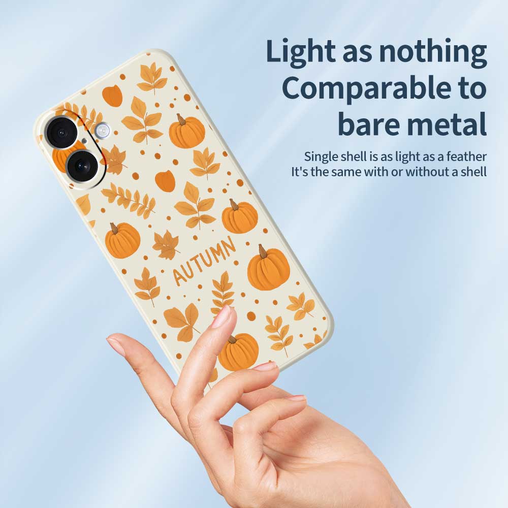 For iPhone 17 Case Autumn Theme Pattern Printing Straight Edge TPU Phone Back Cover