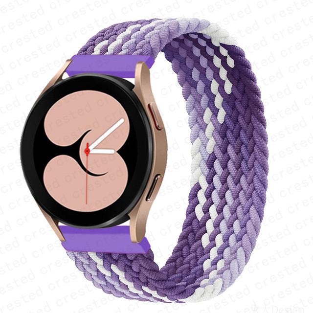 20mm 22mm Band for Samsung Galaxy watch 6 7 4 5 pro active 2 Gear S3 braided solo loop bracelet correa Huawei watch GT 2 3 strap