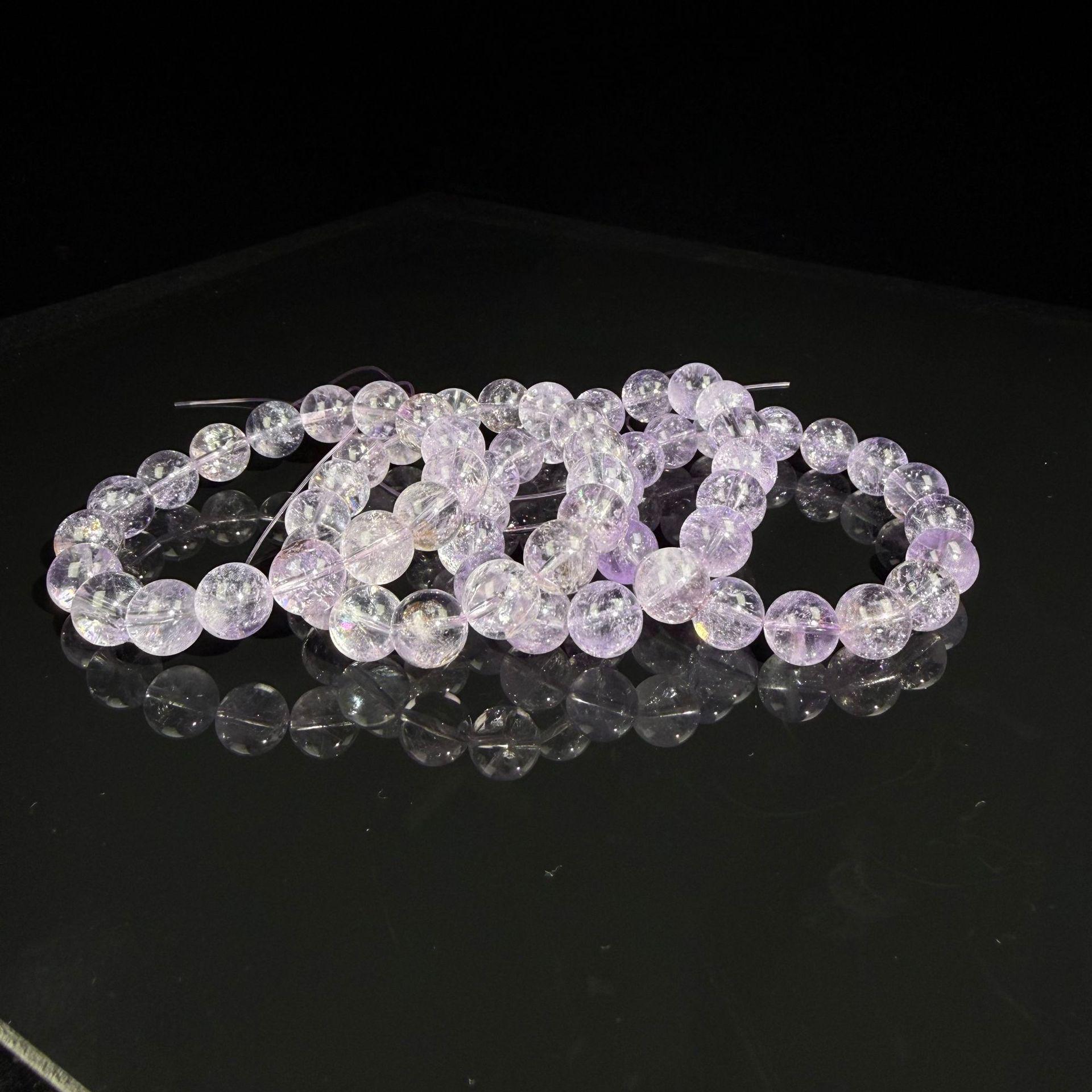 Lavender Purple Jade Crystal Bracelet with Natural Purple Haze Flash Stones