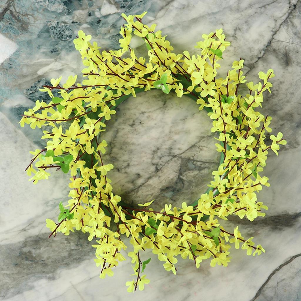 Flower Wreath Spring Summer Wreath, Round, Decorative Hanging Ornament, Garland for Wall Door Window