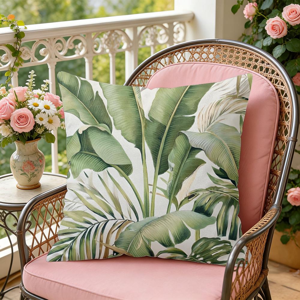 Palm leaves Cushion Cover Soft Plush Throw Pillow Cover DoubleSided Decorative Cushion Case Sofa Bedroom Home Decor
