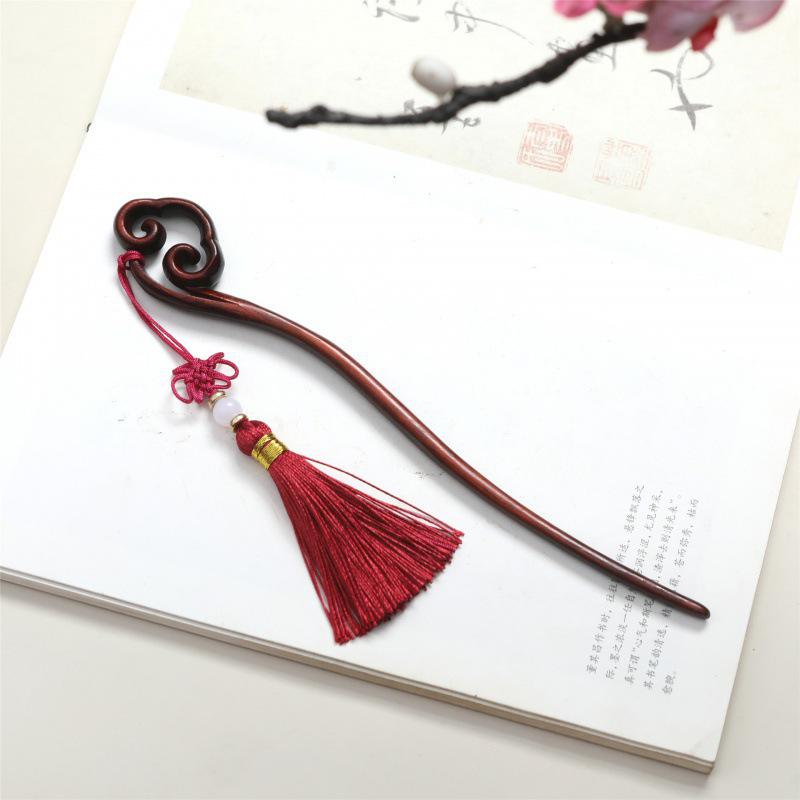 Red Sandalwood & Rosewood Auspicious Clouds Massage Comb Handmade Cultural Gift Set