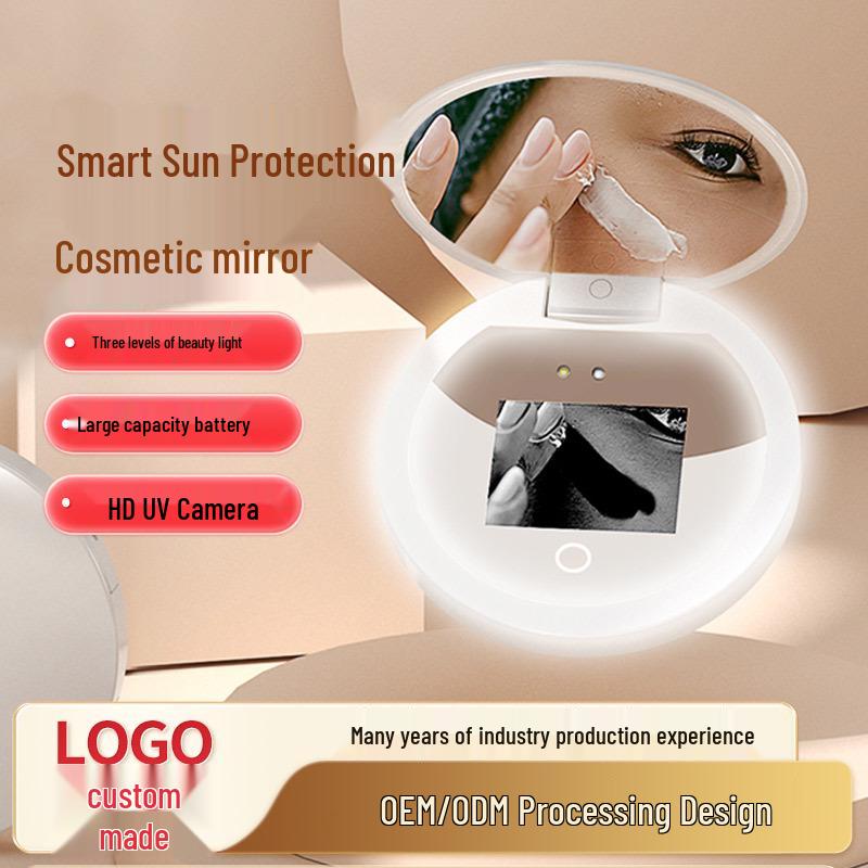 Rechargeable Portable LED Makeup Mirror with UV Detection