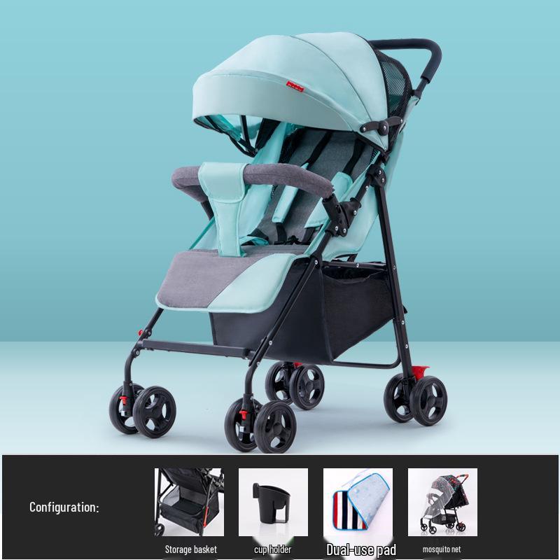 Ultraleichter Faltbarer Kinderwagen: Sitzen oder Liegen, Stoßdämpfend für Neugeborene & Kinder, High-View Taschenschirm-Design