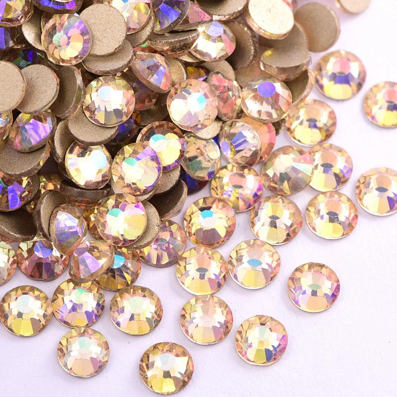 Glass Gold Bottom Flat Bottom Drill, Nail Drill Sticker Diamond Jewelry Diy Mobile Phone Case Nail Rhinestone Decorative Accessories Accessories