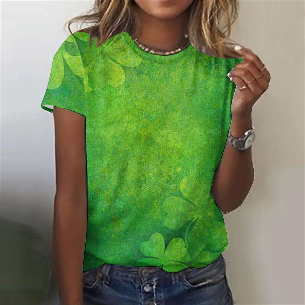 Women's T-shirt 3D Pattern Printed Casual Short Sleeved O-Neck Top Fashionable Street Women's Clothing