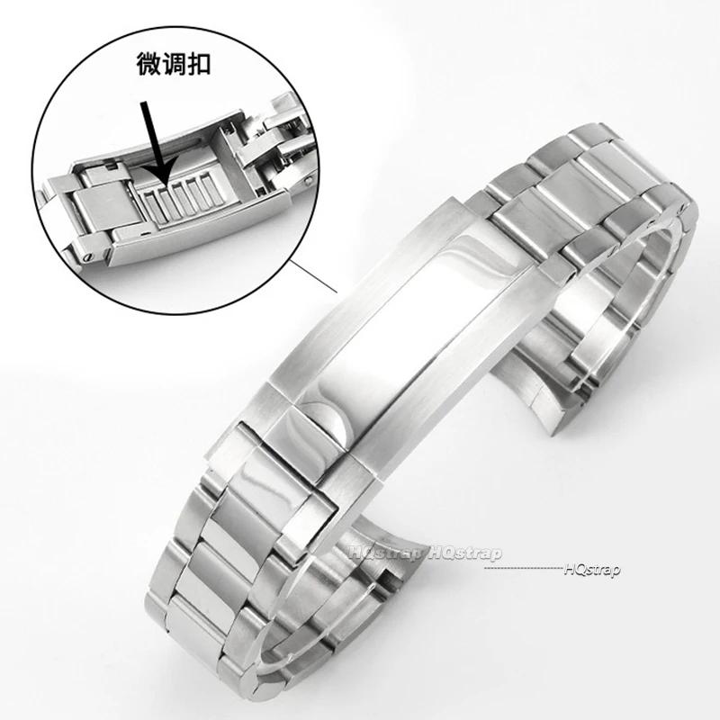 For Rolex SUBMARINER DAYTONA Watch Band Strap Fine-Tuning Pull Button Clasp 316L Stainless Steel Bracelet Watchbands 20mm 21mm
