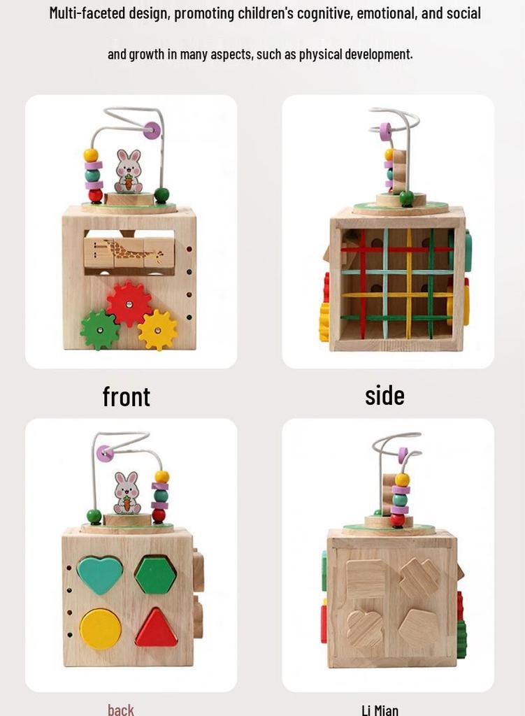 Multifunctional Bead Maze & Pegboard Educational Toy for Shape Recognition & Grip Training