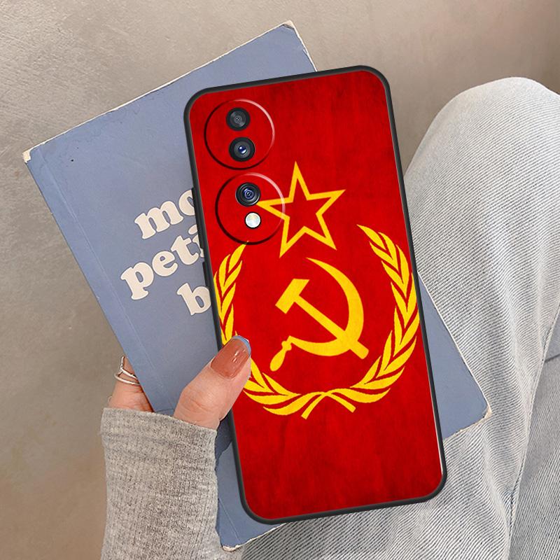 Russia Soviet Emblem Flag Case For Honor Magic 5 6 7 8 Pro Cover For Honor 200 400 Lite 50 70 90 X8a X8b X9a X9b X9c
