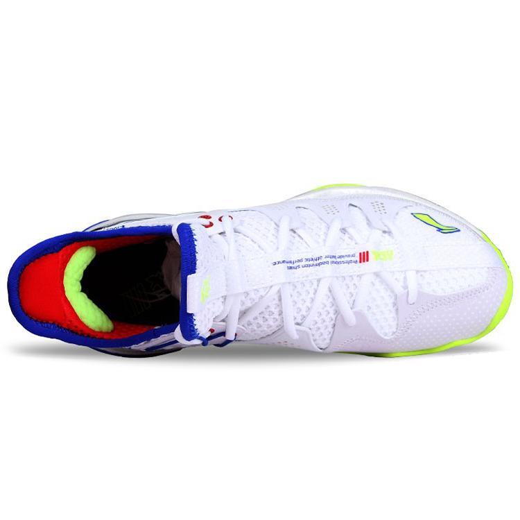 New LiNing Battle Halberd 3 Cushioned Slip Resistant Abrasion Resistant Breathable Low Top Badminton Shoes Unisex White AYAS024-1