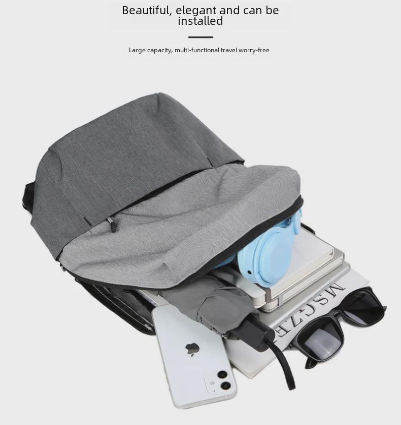 Sac à dos de voyage élégant à blocs de couleurs, style coréen, grande capacité, unisexe, personnalisable.