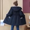 Women's Slim Plush Windbreaker - Large, Mid-Length, Waist-Hugging, New for Autumn/Winter 2023
