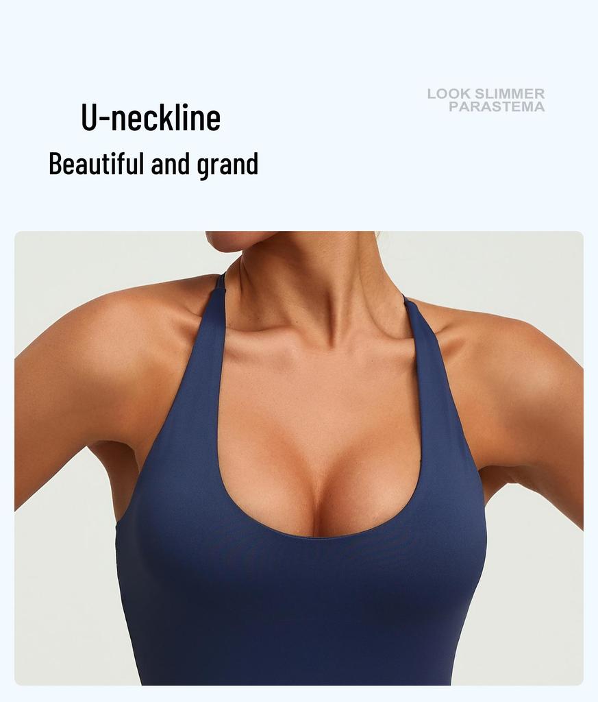 Juyitang Yoga-Tanktop Ärmelloses Camisole Sport-BH für Damen