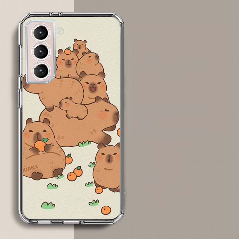

Cute Cartoon Capybara Phone Case For Samsung Galaxy S25 Edge S24 S23 FE S21 S20 S10 Plus S22 S26 Ultra Cover Clear Cases TPU Cap Samsung S23