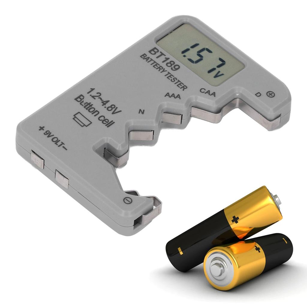 Digital Battery Tester Battery Checker for AA N 9V 1.5V 3V Cell Batteries with LCD Display and Voltage Indicator