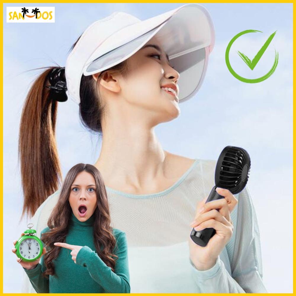 Mini fan portable fan stand handheld black matt