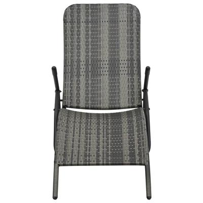 Folding Sun Lounger Grey Poly Rattan