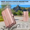 For iPhone 14 13 12 11 Pro Max SE 2022 X XS XR XS Max Wallet Case 10-Card Holder Soft Magnetic Snap Shoulder Strap Zipper Pocket