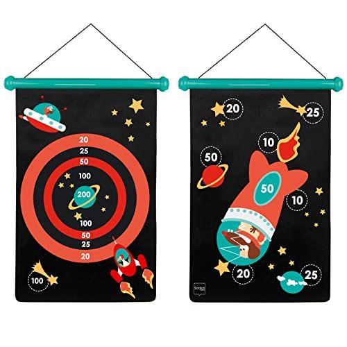 

[USED] Scratch Magnetic Darts Game, Space & Rocket, Double-Sided Soft Dartboard, Wall-Mounted, 6182001