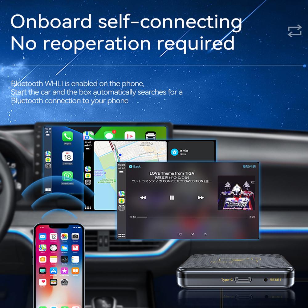 Wired To Wireless 2 In 1 AI Box Carplay Wif & Bluetooth 5.0 Android Auto Plug and Play Carplay Wireless Adapter for VW Toyota