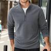 Men's Jacket Rocker Fleece Thickened Half Zip Solid Color Standing Collar Sweatshirt Outdoor Moisture Wicking Comfortable Skin-friendly Tops