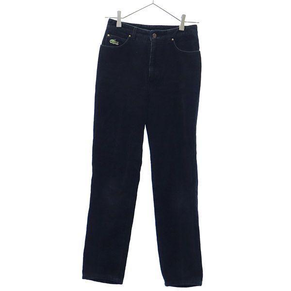 Lacoste Logo Patch Corduroy Pants 38 Navy Women Used