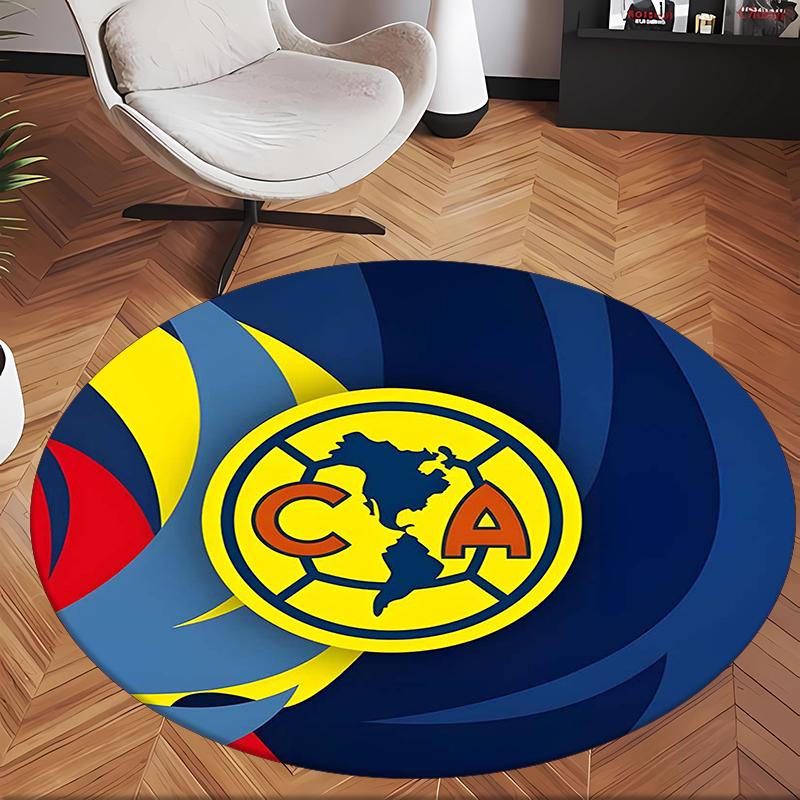 Club América (5) Round Office Rug Decorative Floor Rug for Office Bedroom Living Room and Home Space