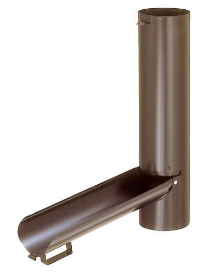 Rainwater outlet Pakkon set for PVC rain gutters. Color: Brown. Material: Stainless steel.