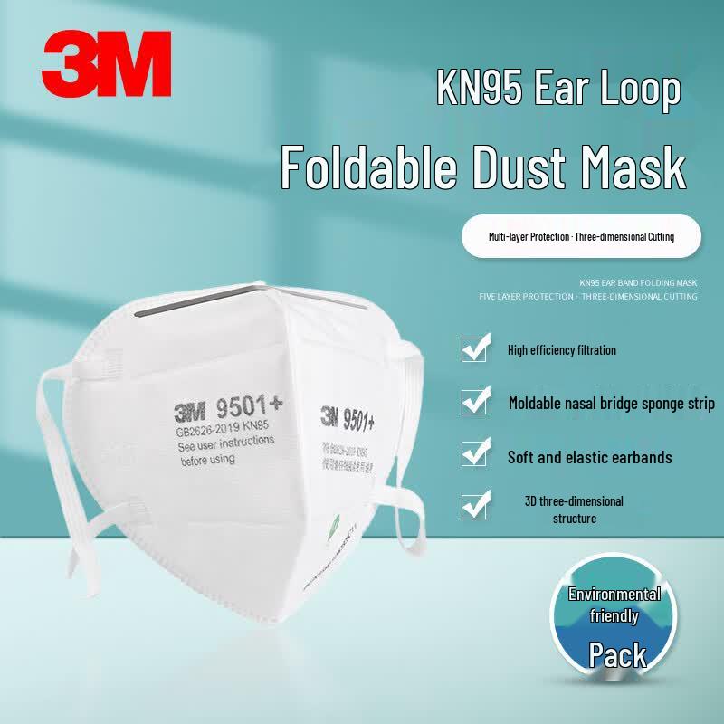 3M 9501+ KN95 Earloop Particulate Respirator One Size