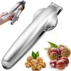 1PC Stainless Steel Chestnut Clip Manual Cross Shaped Chestnut Opener Household Walnut Clip Shell Peeling and Stripping Tool