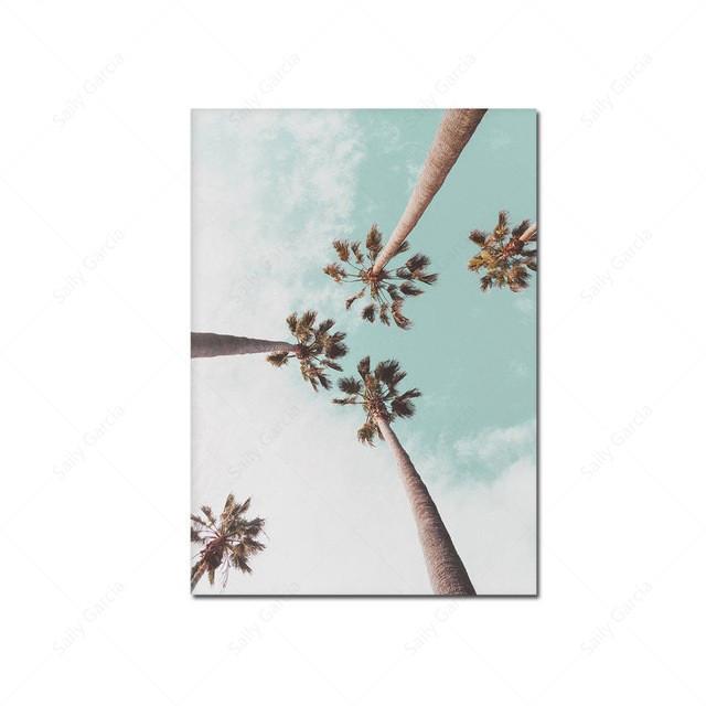 

Калифорнийский морской пейзаж, холст, картина, колесо обозрения, тропическая пальма, постер, датский пастельный цвет, настенное искусство, скандинавские украшения, фотографии 21*30cm