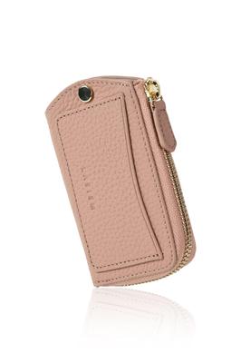 LASIEM Genuine Leather Key Case for Smart Key with Exterior and Smart Key Case Pink X Women, Compatible, Pocket, Men's (Dusty Greige)