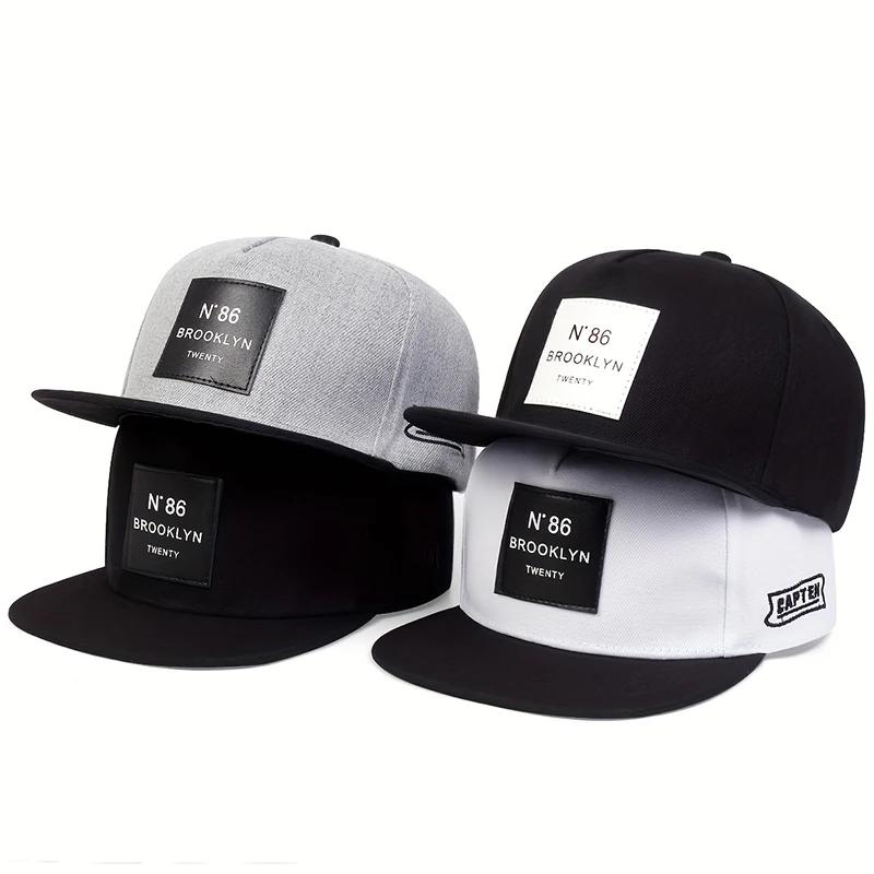 Unisex N86 Leather Label Black Embroidery Hip-hop Hats Spring and Autumn Outdoor Adjustable Casual Baseball Caps Sunscreen Hat