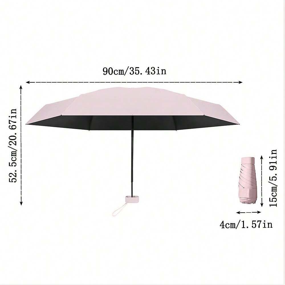 Mini Umbrella Capsule Umbrella Rain and Sun Protection Outdoor Travel Portable Sunshade Umbrella with Storage Box Zwq